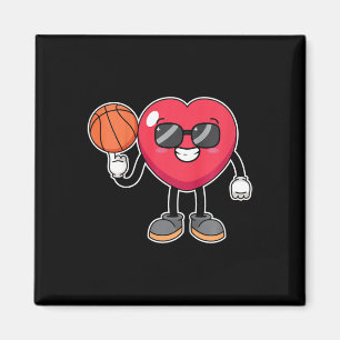 Aimant Enfants Bysketbyll Joueur Coeur Valentines Jour Cu