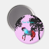 Aimant Enfants Cheval Rose (Recto/Verso)