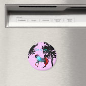 Aimant Enfants Cheval Rose (In Situ (Lave-vaisselle))