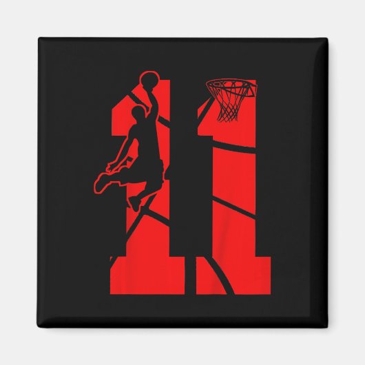 Aimant Enfants de 11 ans 11e Fête d'anniversaire de baske (Devant)