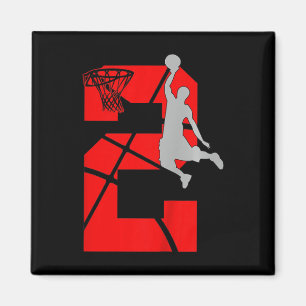 Aimant Enfants de 2 ans 2ème Basketball Anniversaire Fête