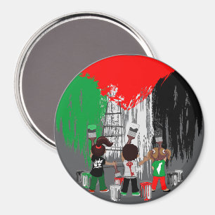 Aimant Enfants de Gaza peignant le drapeau de la Palestin
