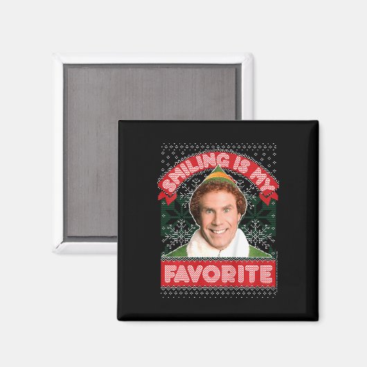 Aimant Enfants Elf Buddy Sourire Est Mon Noël Préféré (Recto/Verso)