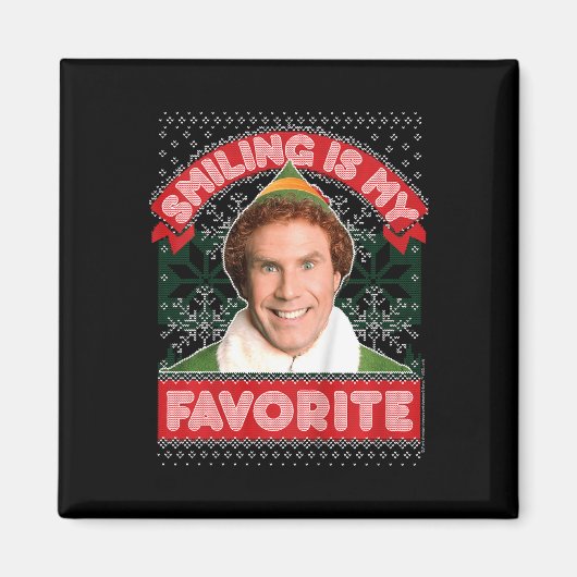 Aimant Enfants Elf Buddy Sourire Est Mon Noël Préféré (Devant)