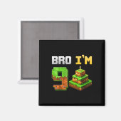 Aimant Enfants Garçon Son 9e Anniversaire Jeu de Bro Pixe (Recto/Verso)