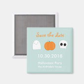Aimant Enfants Halloween Save Date Cute Citrouille crâne (Recto/Verso)
