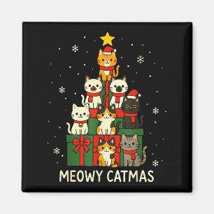 Aimant Enfants Hommes Femmes Meowy Catmas Drôle Noël Chat