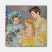 Aimant Enfants jouant avec un chat | Mary Cassatt (Devant)