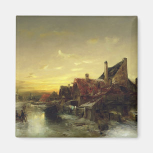 Aimant Enfants jouant sur la glace