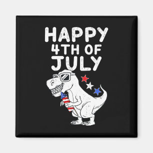 Aimant Enfants Joyeux 4 juillet T Rex Patriotique Amusant