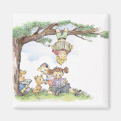 Aimant Enfants lisant sous un arbre (Devant)