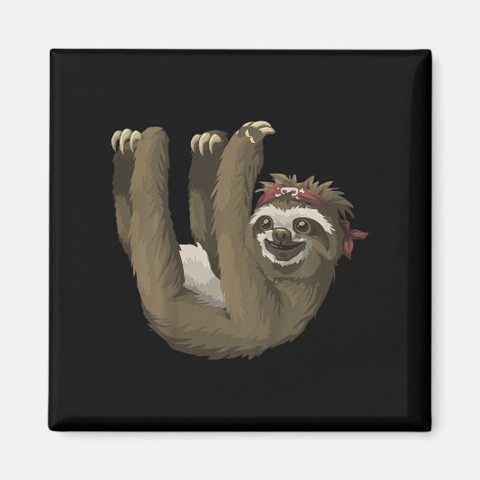 Aimant Enfants mignonne Sloth Retro Sloths Tee (Devant)
