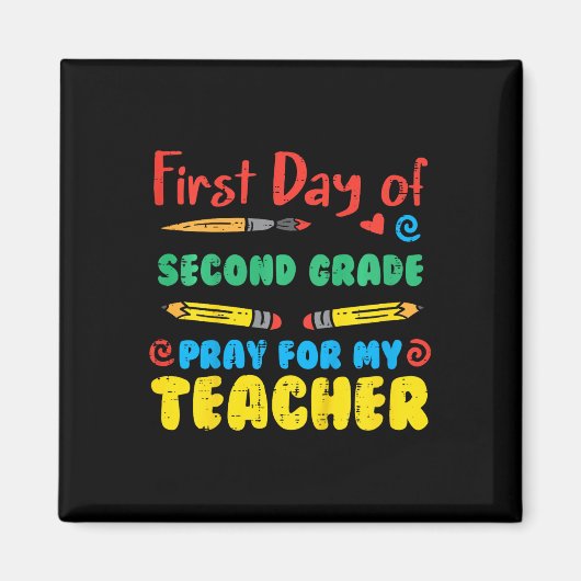 Aimant Enfants Premier jour Deuxième année 2e année Prièr (Devant)