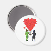 Aimant Enfants romantique conception de ballon cardiaque (Recto/Verso)
