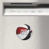 Aimant enfants rouge noir basket équipe couleurs (In Situ (Lave-vaisselle))