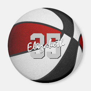 Aimant enfants rouge noir basket équipe couleurs