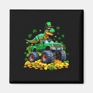 Aimant Enfants St Patricks Day 2026 - Dinosaure montant u