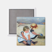 Aimant Enfants sur la plage, Cassatt (Recto/Verso)
