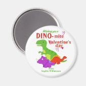 Aimant Enfants Valentines Day Dino-mite Dinosaur (Recto/Verso)