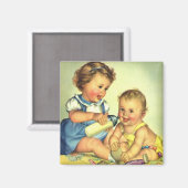 Aimant Enfants vintages, Joyeux Petits Enfants Bouteille  (Recto/Verso)