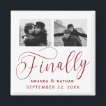 Aimant Enfin minimaliste Mariage 2 Photo Enregistrer la d<br><div class="desc">Ça valait la peine d'attendre et maintenant vous êtes enfin prêt à envoyer votre sauvegarde des dates! Ce mariage minimaliste à l'exception de la date magnets sont parfaitement simple mais super moderne. Personnalisez facilement le design en ajoutant vos propres photos, noms et date mariage. Les éléments correspondants se trouvent dans...</div>