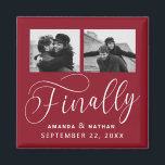 Aimant Enfin minimaliste Mariage 2 Photo Enregistrer la d<br><div class="desc">Ça valait la peine d'attendre et maintenant vous êtes enfin prêt à envoyer votre sauvegarde des dates! Ce mariage minimaliste à l'exception de la date magnets sont parfaitement simple mais super moderne. Personnalisez facilement le design en ajoutant vos propres photos, noms et date mariage. Les éléments correspondants se trouvent dans...</div>