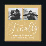 Aimant Enfin minimaliste Mariage 2 Photo Enregistrer la d<br><div class="desc">Ça valait la peine d'attendre et maintenant vous êtes enfin prêt à envoyer votre sauvegarde des dates! Ce mariage minimaliste à l'exception de la date magnets sont parfaitement simple mais super moderne. Personnalisez facilement le design en ajoutant vos propres photos, noms et date mariage. Les éléments correspondants se trouvent dans...</div>