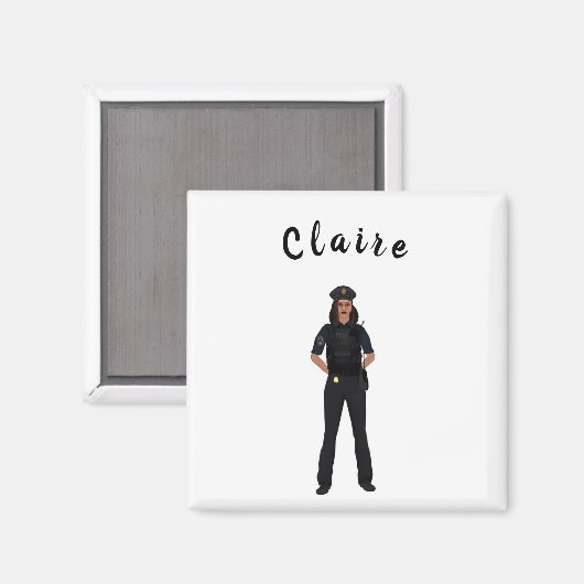 Aimant Enforcer customisé de droit féminin (Recto/Verso)