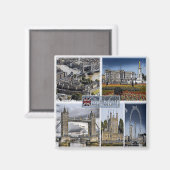 Aimant ENG015 LONDRES, Angleterre, Europe, Réfrigérateur (Recto/Verso)