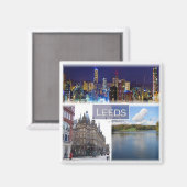 Aimant ENG018 LEEDS, Yorkshire, Angleterre, Europe, Fridg (Recto/Verso)