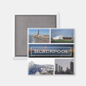 Aimant ENG031 BLACKPOOL, Lancashire, Angleterre, Réfrigér (Recto/Verso)