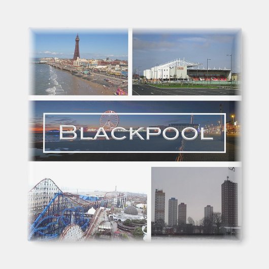 Aimant ENG031 BLACKPOOL, Lancashire, Angleterre, Réfrigér (Devant)