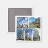 Aimant ENG044 LEICESTER, Angleterre, Europe, Réfrigérateu (Recto/Verso)