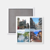 Aimant ENG051 CHESTER, Angleterre, Europe, Réfrigérateur (Recto/Verso)