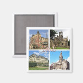 Aimant ENG070 LEEDS, Yorkshire, Angleterre, Europe, Fridg (Recto/Verso)