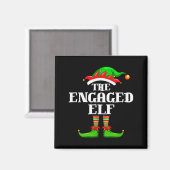 Aimant Engaged Elf Matching Family Group Christmas Party  (Recto/Verso)