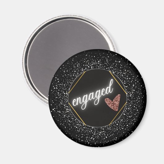 Aimant Engaged Glam Black and Silver    (Recto/Verso)