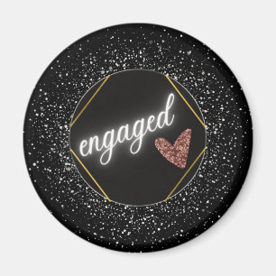 Aimant Engaged Glam Black and Silver   