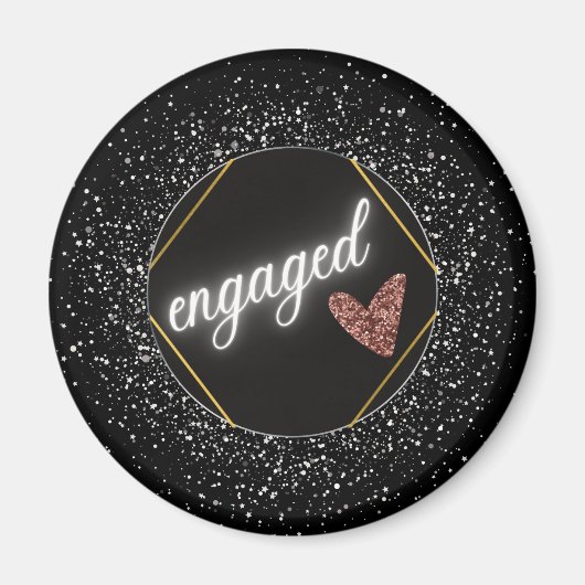 Aimant Engaged Glam Black and Silver    (Devant)
