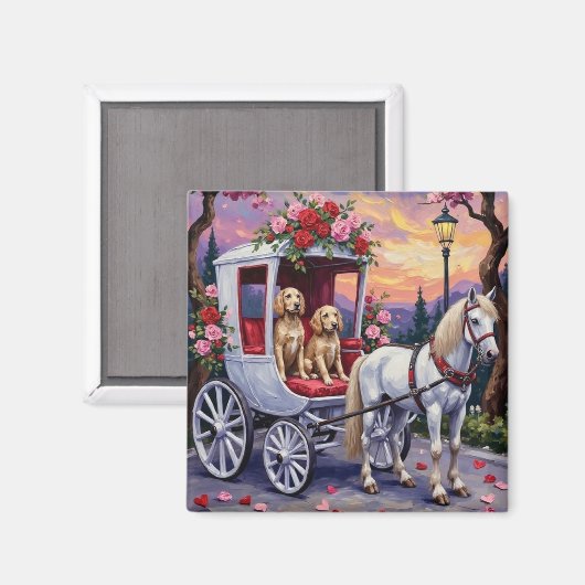 Aimant English Setter Dog Valentine's Day (Recto/Verso)