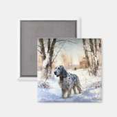 Aimant English Setter Qu'il neige Noël (Recto/Verso)
