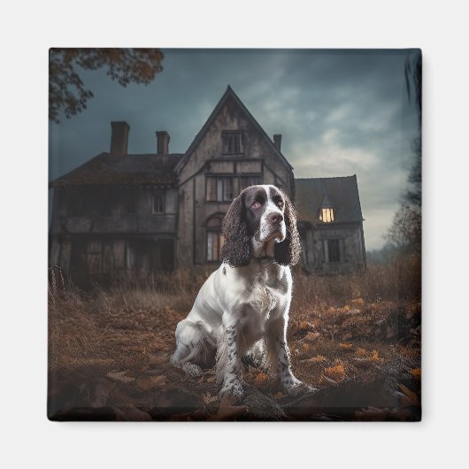 Aimant English Springer Spaniel Halloween Épouvantable (Devant)