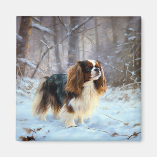 Aimant English Toy Spaniel Qu'il neige Noël