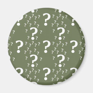 Aimant Énigme point d'interrogation puzzle olive vert