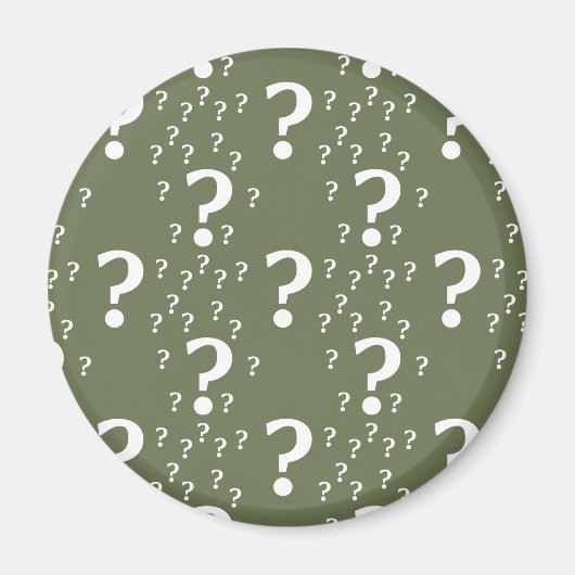 Aimant Énigme point d'interrogation puzzle olive vert (Devant)