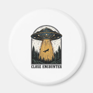 Aimant Enlèvement de forêt extraterrestre Gravure vintage
