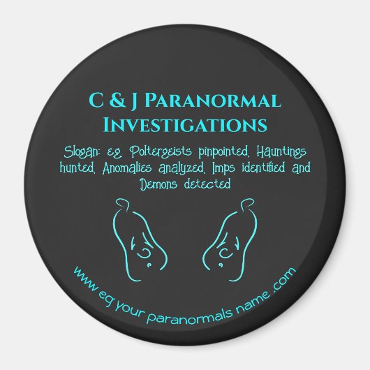 Aimant Enquêteur paranormal avec logo fantôme (Devant)