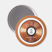 Aimant Enregistrement en vinyle orange rétro en terre cui (Recto/Verso)