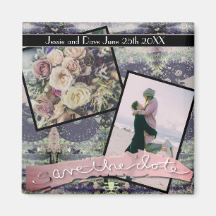 Aimant Enregistrer la date 2 photos personnalisées Steamp