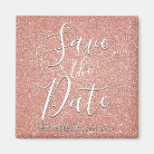 Aimant Enregistrer la date Anniversaire Rose Gold Pink Pa (Devant)